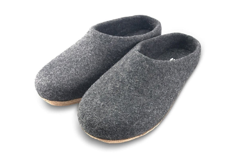 Unisex Molded Sole Low Back Wool Slippers