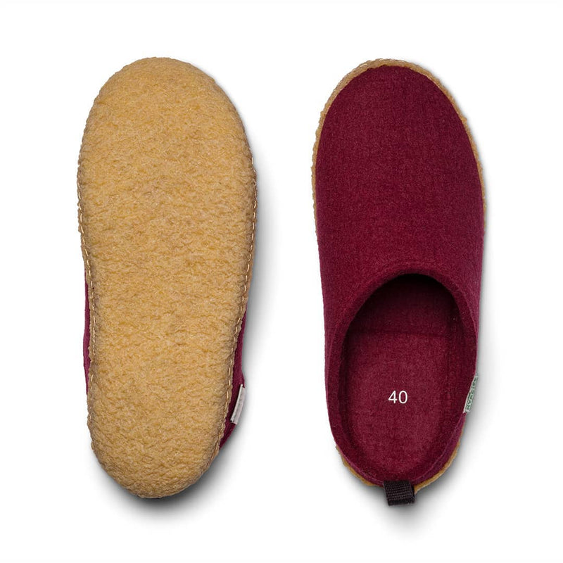 Unisex Outdoor Wool Slides with Rubber Sole