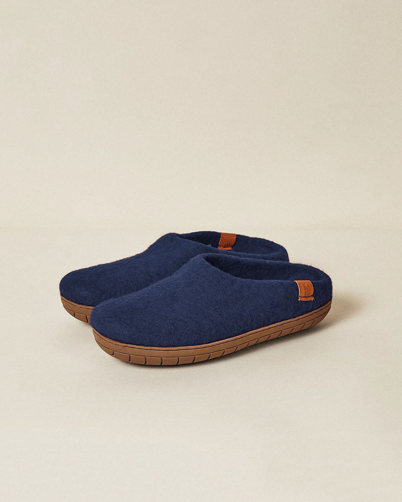 Unisex Wool Slipper with Rubber Sole