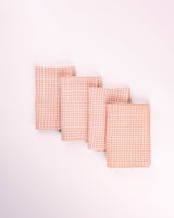 Upa Organic Cotton Napkin Set Napkins Zuahaza Blossom Pink and Red Clay Set of 4 