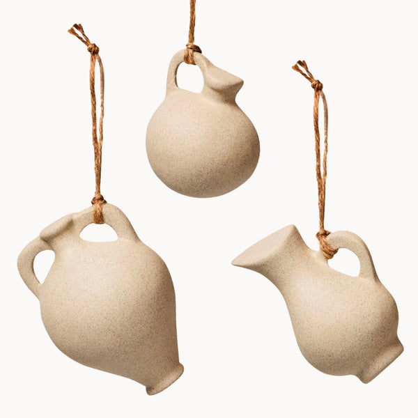 (!) Vessel Ceramic Ornament Set Ornaments Franca NYC Stoneware Set of 3 