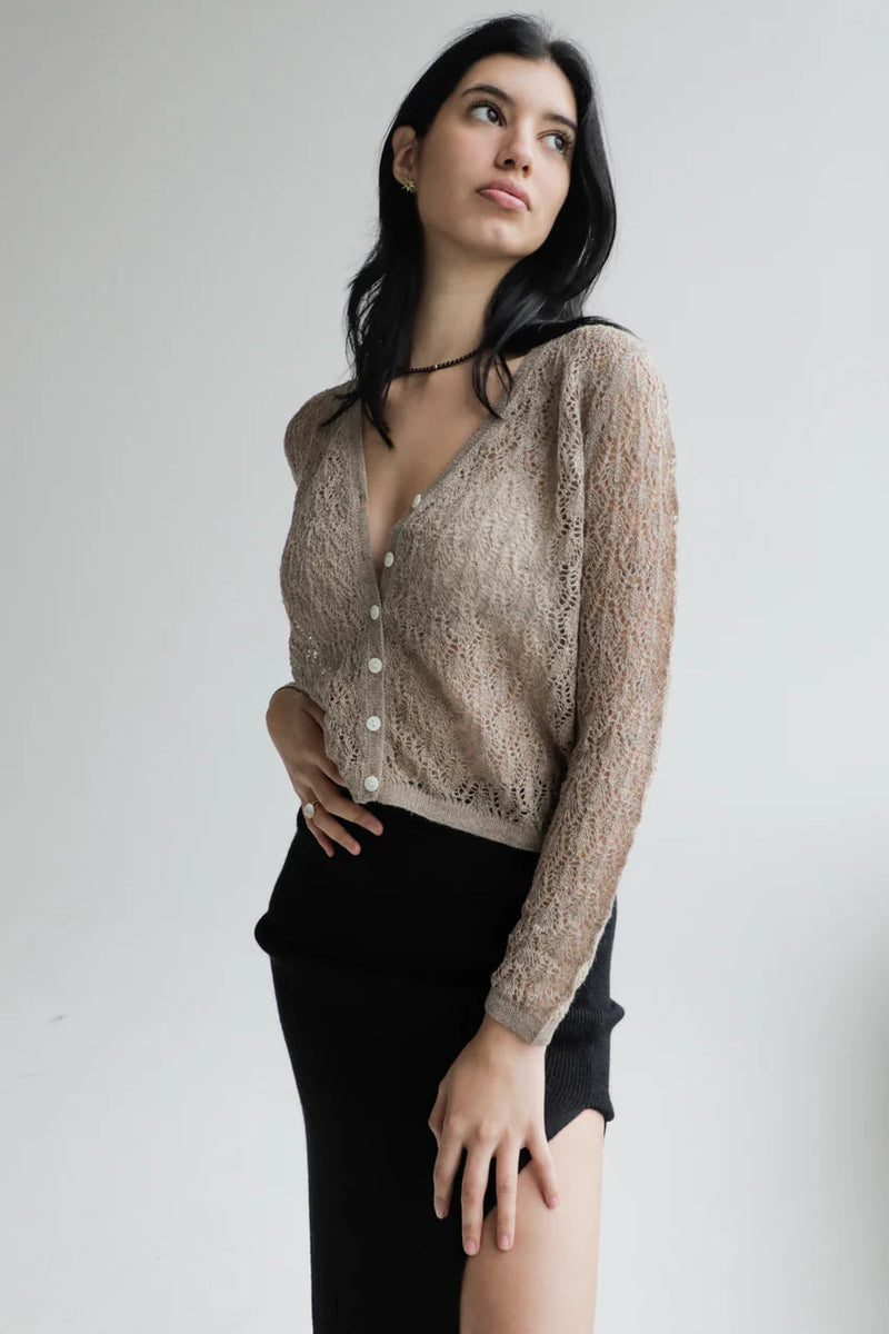 Wara V Neck Alpaca Wool Cardigan