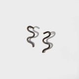 Wavy Stud Earrings Earrings Mulxiply Oxidized Brass 