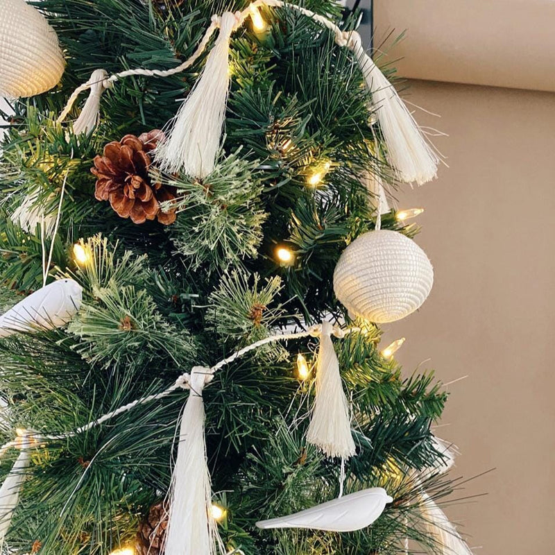 White Woven Ball Ornament