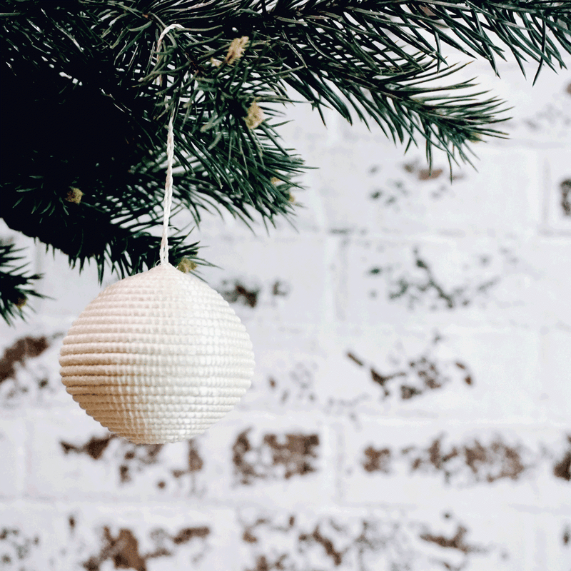 White Woven Ball Ornament