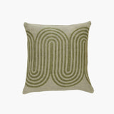 Winter Sage Block Printed Waves Throw Pillow Throw Pillows Casa Amarosa 