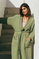 Women's Snuggle Waffle Linen Bathrobe