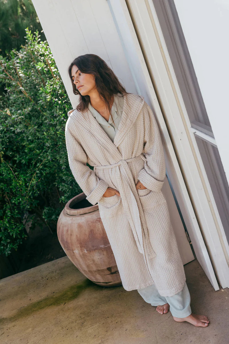 Women's Snuggle Waffle Linen Bathrobe