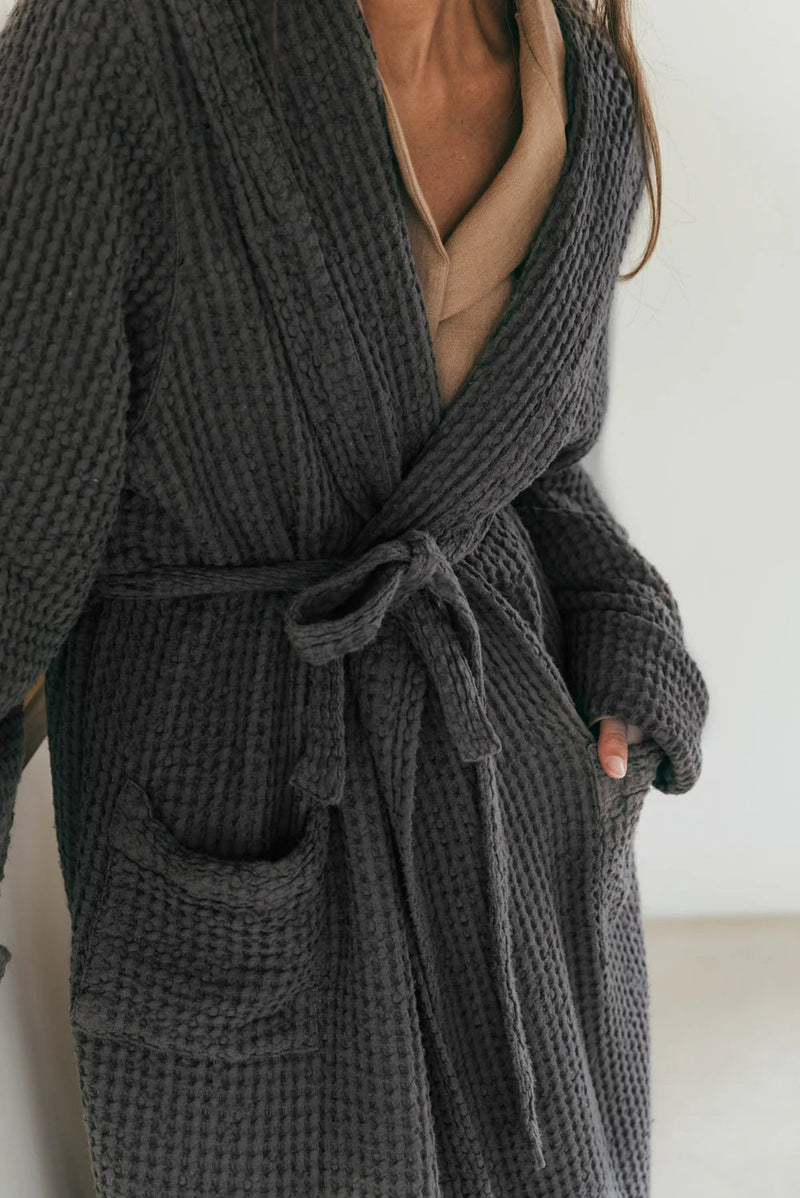 Women's Snuggle Waffle Linen Bathrobe