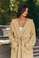 Women's Snuggle Waffle Linen Bathrobe