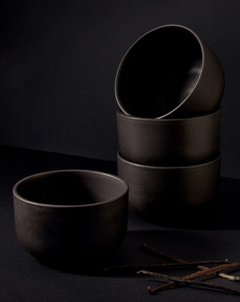 Youlha Stoneware Dinner Bowl Set Bowls GHARYAN Stoneware Matte Black 