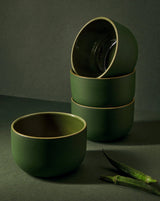 Youlha Stoneware Dinner Bowl Set Bowls GHARYAN Stoneware Matte Green and Shiny Green 