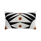 Zaza Dots Wool Lumbar Pillow Cover Lumbar Pillows Leah Singh Black 