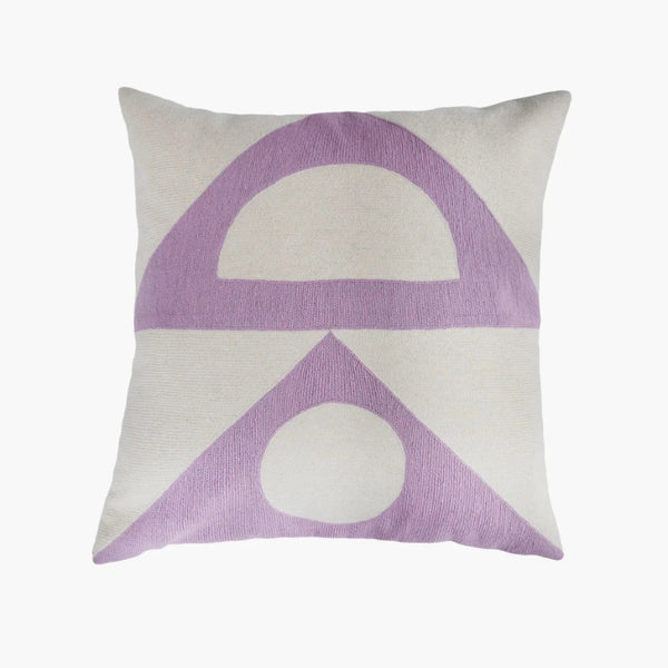 Zaza Shapes Wool Throw Pillow Cover Throw Pillows Leah Singh Lilac 