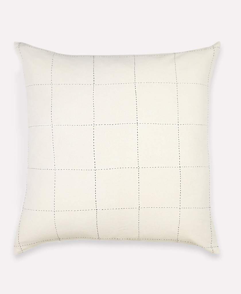 Arrow-Stitch Throw Pillow - Charcoal | Anchal Project