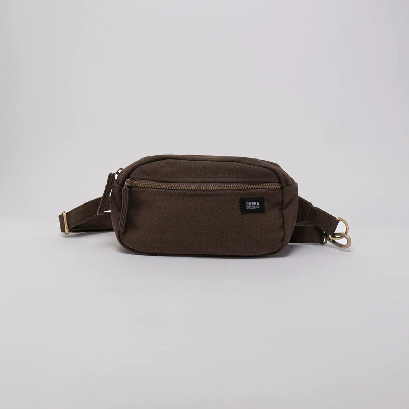 Brown Essentials small recycled-fibre cross-body bag