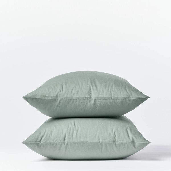 Crinkled Percale Pillowcase Set Pillowcases Coyuchi Standard Sage 