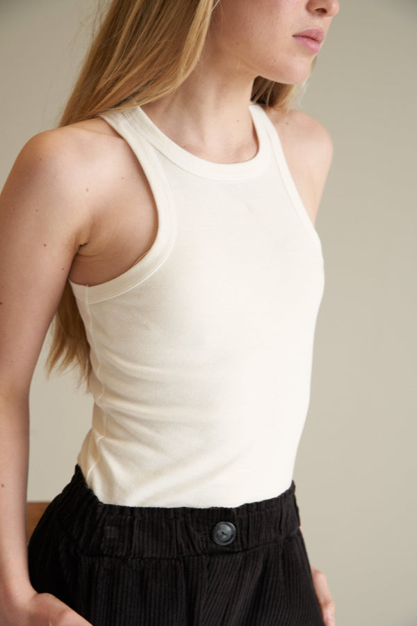 High Neck Rib Tank Tank Tops LA Relaxed 