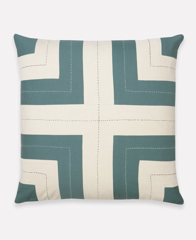 Interlock Throw Pillow Throw Pillows Anchal Spruce 