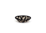 KAZI 6" Small Black + White Virunga Round Basket Fruit Baskets KAZI 