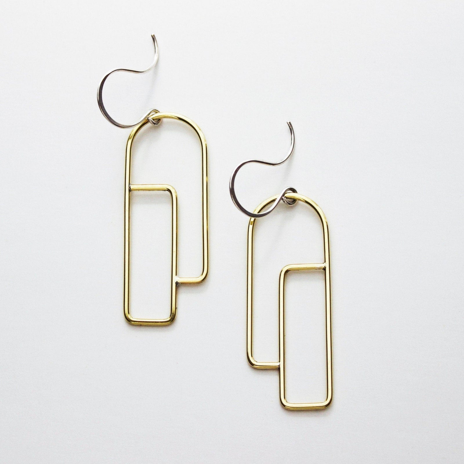 Geometric oval earrings in sterling silver - hand deals made - minimalism - design - contemporary jewelry