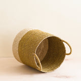 LIKHÂ Mustard Floor Basket with Handle - Natural Baskets | LIKHÂ Baskets LIKHÂ 