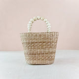 LIKHÂ Natural Small Market Tote Bag with Wood Bead Handles - Modern Woven Tote | LIKHA Handbags LIKHÂ 