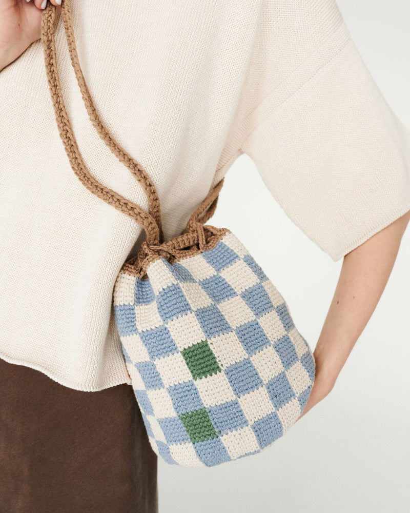 Retro Argyle Pattern Bucket Bag, Classic Drawstring Crossbody Bag, Women's  Soft Leather Bag For Work