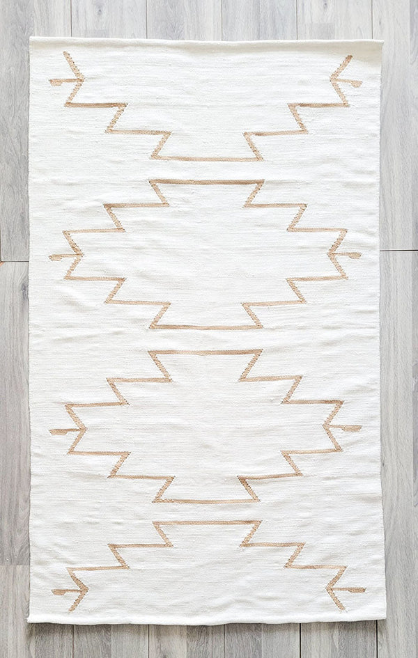 Mumo Toronto Black & White Cleo Handwoven Kilim Rug | Cotton Mumo Toronto 