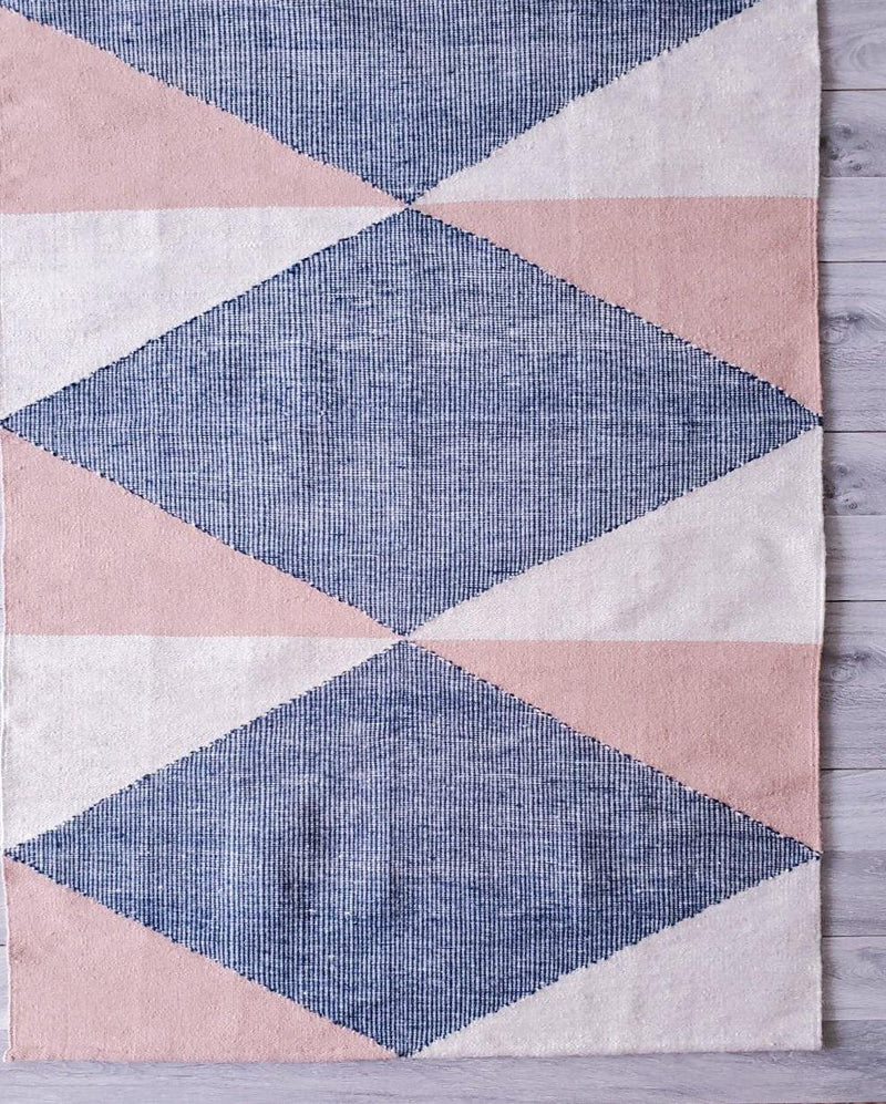 Mumo Toronto Rio Handwoven Navy and Pink Rug Mumo Toronto 