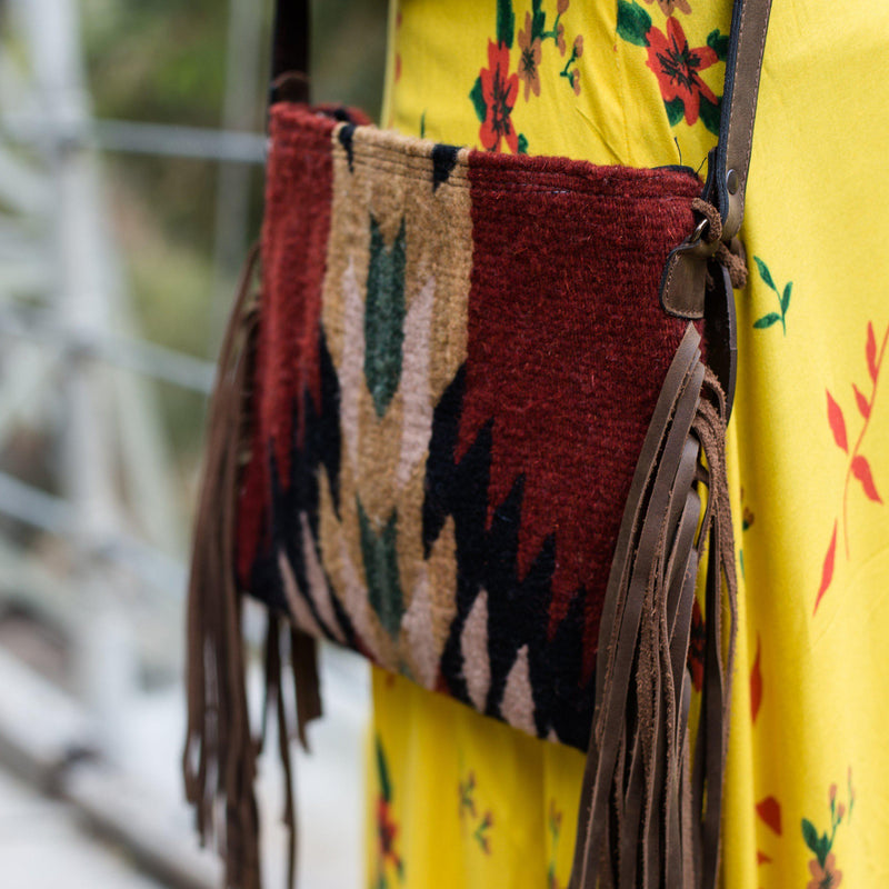 Shadow Wool Fringe Bag | Ethically Made & Sustainable | Wool (Red) by MZ Made