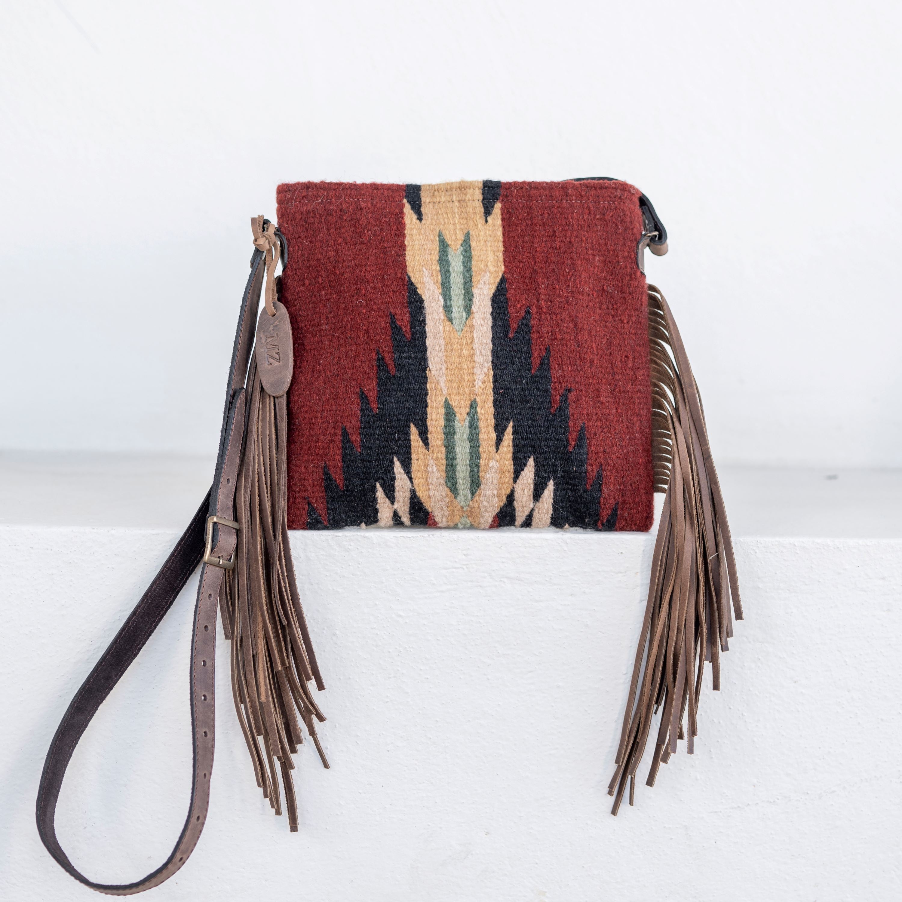 Shadow Wool Fringe Bag | Ethically Made & Sustainable | Wool (Red) by MZ Made