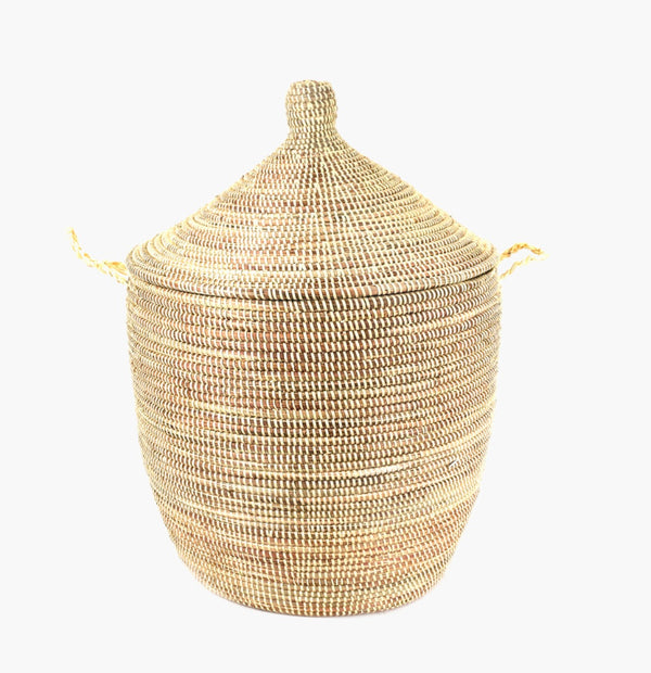Natural Hand Woven Storage Basket - Small Pebble
