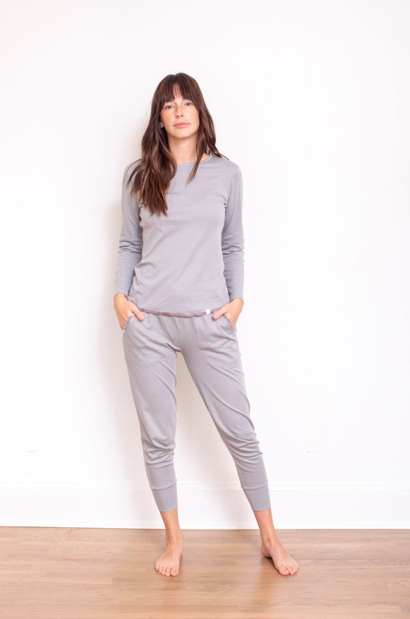 Bamboo Pajama Loungewear Set, Natural Sleepwear With Long Sleeved