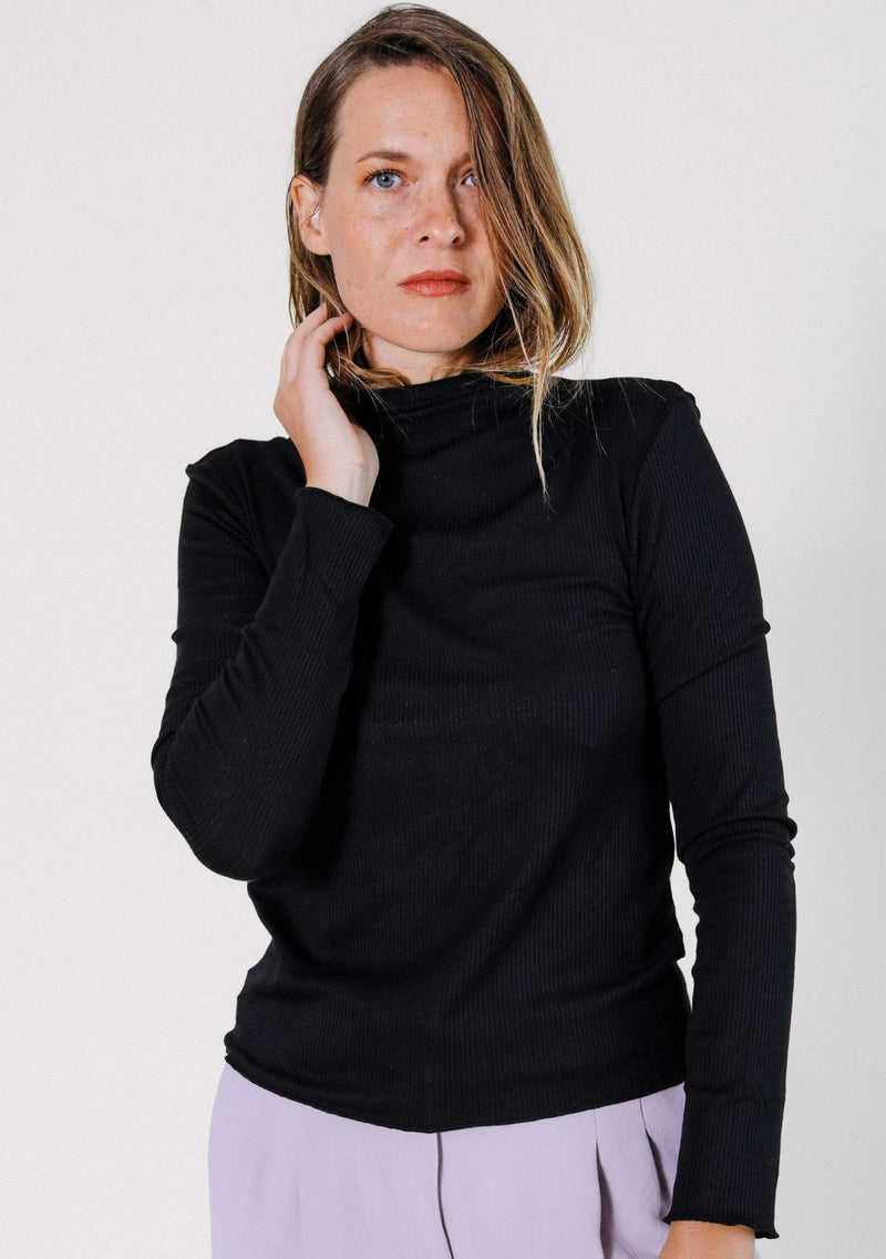 Poplinen Norma Modal Ribbed Turtleneck - Black Turtleneck Poplinen 