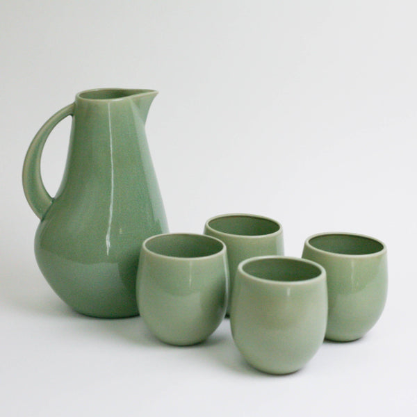 Stoneware Drink Set Collection Set Carthage.Co Sage Regular 