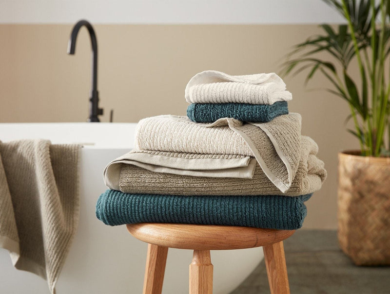Coyuchi Temescal Organic Natural Ribbed Bath Towels