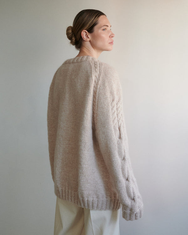 The Knotty Ones Vilnelė: Beige Merino Wool Cardigan Merino Wool Cardigan The Knotty Ones 