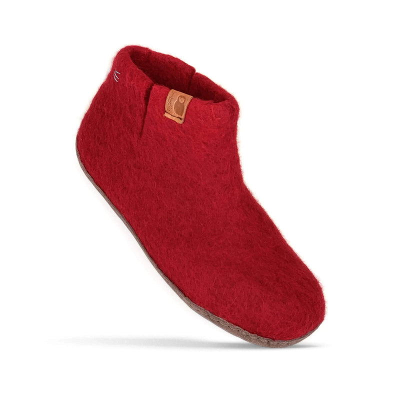 Unisex Wool Bootie Slipper with Leather Sole