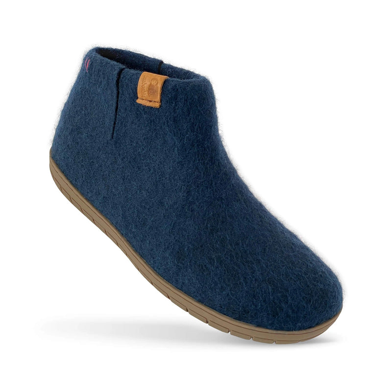 Unisex Wool Bootie Slipper with Rubber Sole